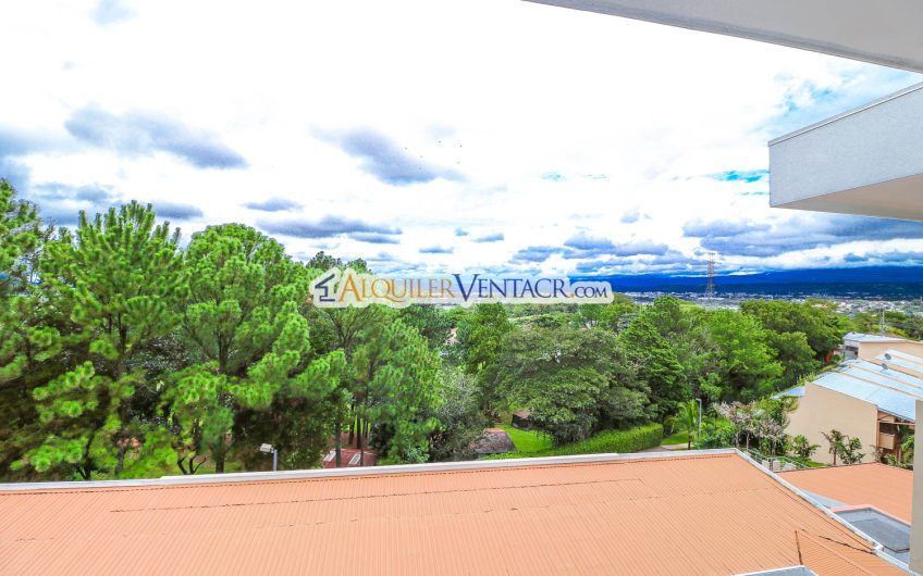 Apartamento con vista de 2 habit. + oficina y línea blanca en Escazú Guachipelín