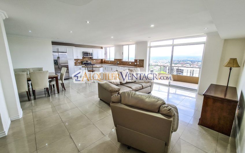 Apartamento amueblado de 3 habit. con vista en San Rafael Escazú