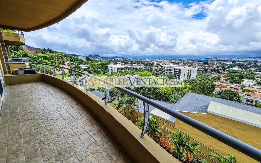 Apartamento amueblado de 3 habit. con vista en San Rafael Escazú