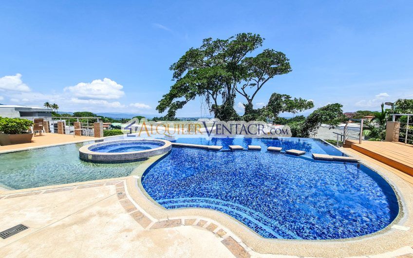 Apartamento amueblado con vista de 2 habit. + oficina en Escazú Guachipelín