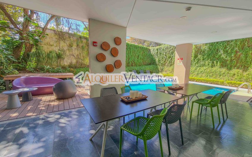 Lujoso apartamento con línea blanca y vista en Brasil de Santa Ana